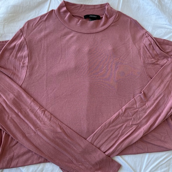 Forever 21 - Long Sleeve Pink T-Shirt Dress - Size L - Picture 3 of 5